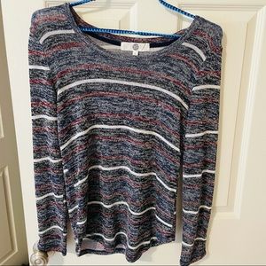 heathered striped long sleeve